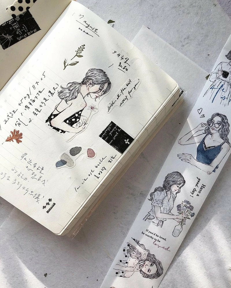 Promo ✨ Pion - Washi Tape - Sketch Girl ⌛ 8 Pion - Washi Tape - Sketch Girl