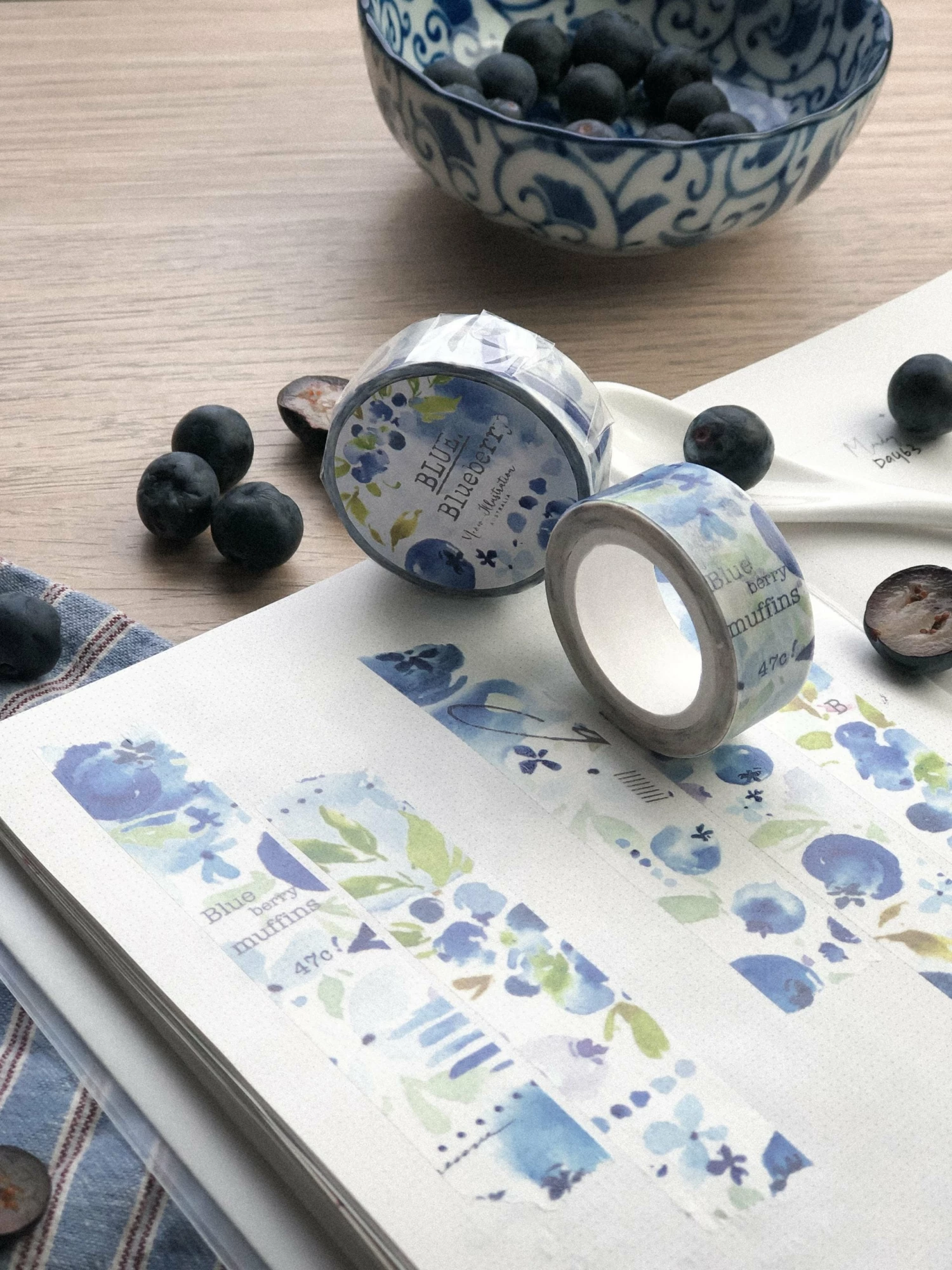 Discount β Meow Illustration - Washi Tape - Blue Blueberry π 3 Meow Illustration - Washi Tape - Blue Blueberry