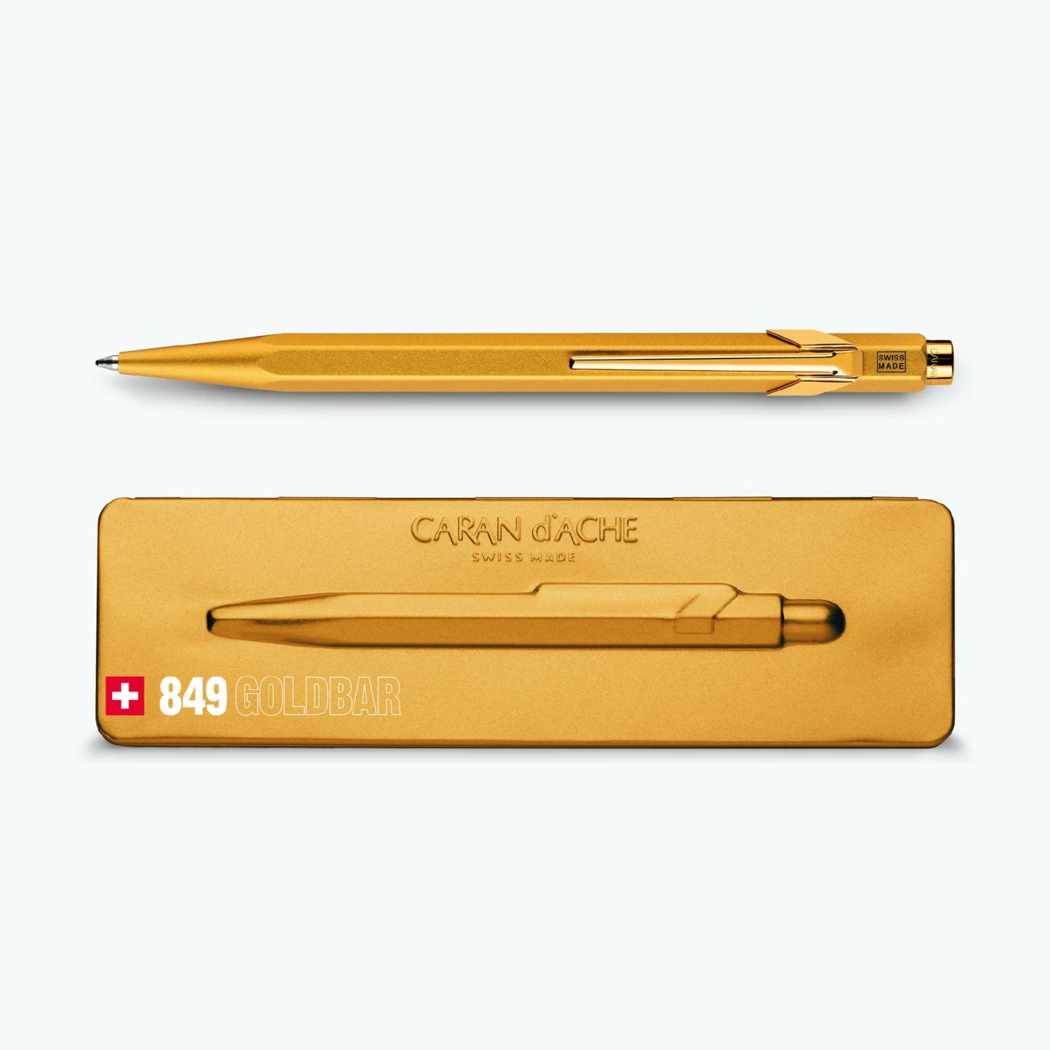 New π₯° Caran D'Ache - Ballpoint Pen - 849 Bar - Gold Bar Ballpoint Pens π 3 Caran D'Ache - Ballpoint Pen - 849 Bar - Gold Bar Ballpoint Pens