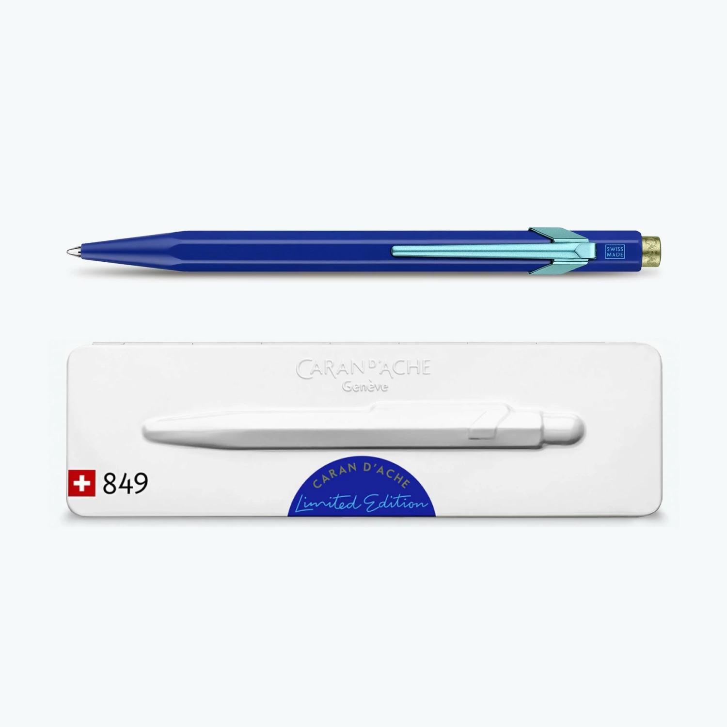 Wholesale 🔥 Ballpoint Pens Caran D'Ache - Ballpoint Pen - 849 Claim Your Style - Blue (Limited Edition) 🤩 3 Ballpoint Pens Caran D'Ache - Ballpoint Pen - 849 Claim Your Style - Blue (Limited Edition)
