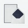 Crown Mill - Letter Set - Silver Line - A5 - White/Navy (Set Of 25) Letter Sets