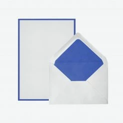 Crown Mill - Letter Set - Silver Line - A5 - White/Royal Blue (Set Of 25)