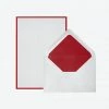 Crown Mill - Letter Set - Silver Line - A5 - White/Red (Set Of 25) Letter Sets
