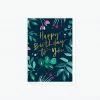 ELM Paper - Card - Birthday - Greenery Birthday Navy Cards