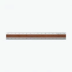Midori - Ruler - Aluminium - 15cm - Silver - Dark Rulers & Stencils
