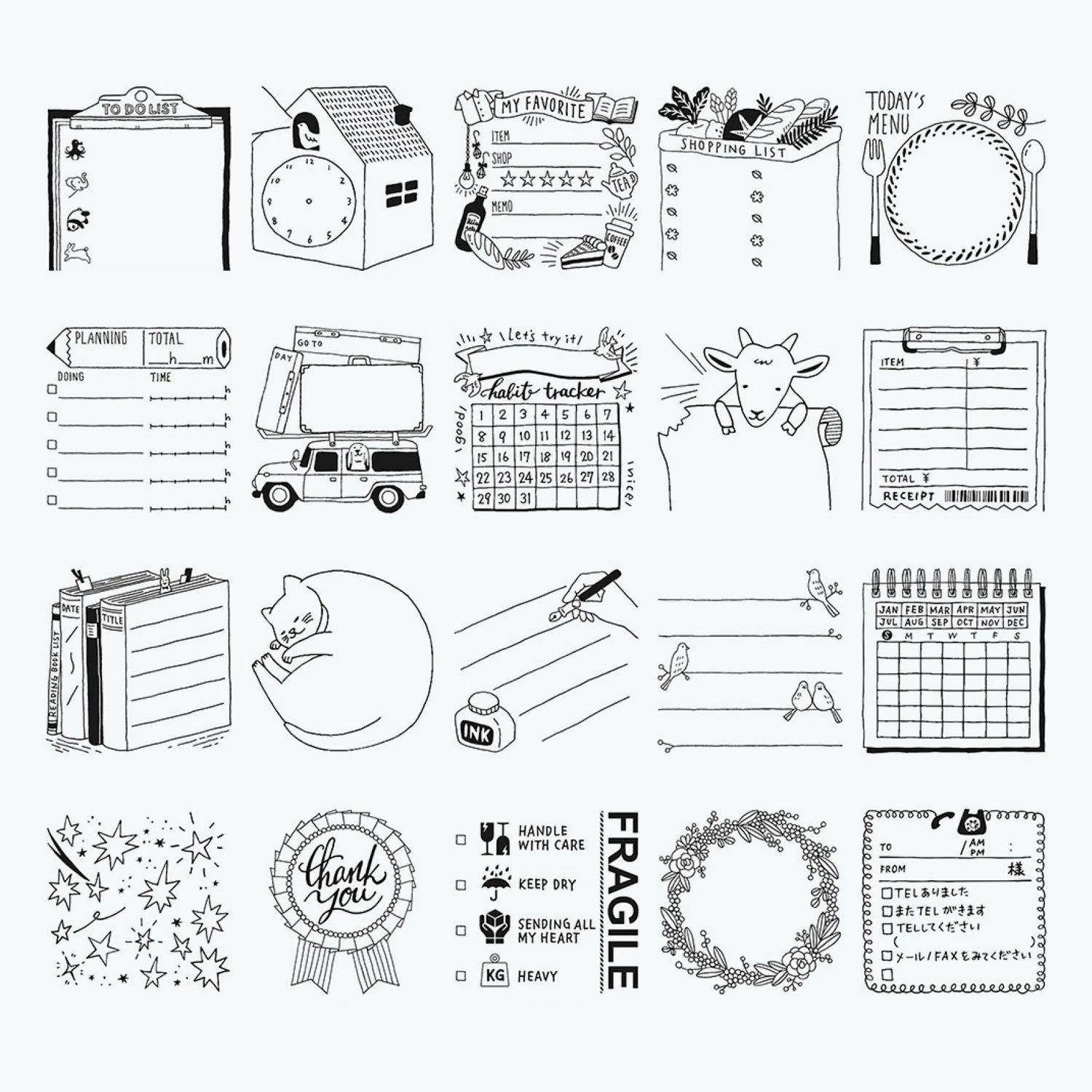 Promo β Planner Stamps Midori - Stamp - Self-Inking - Wreath π 8 Planner Stamps Midori - Stamp - Self-Inking - Wreath