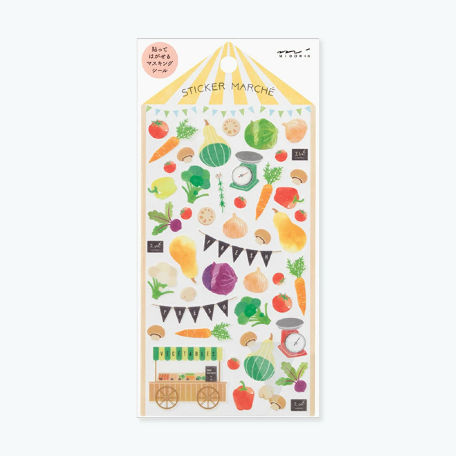 Cheapest 🛒 Midori JP Midori - Sticker Seal - Sticker Marché - Vegetables Planner Stickers 💯 3 Midori JP Midori - Sticker Seal - Sticker Marché - Vegetables Planner Stickers