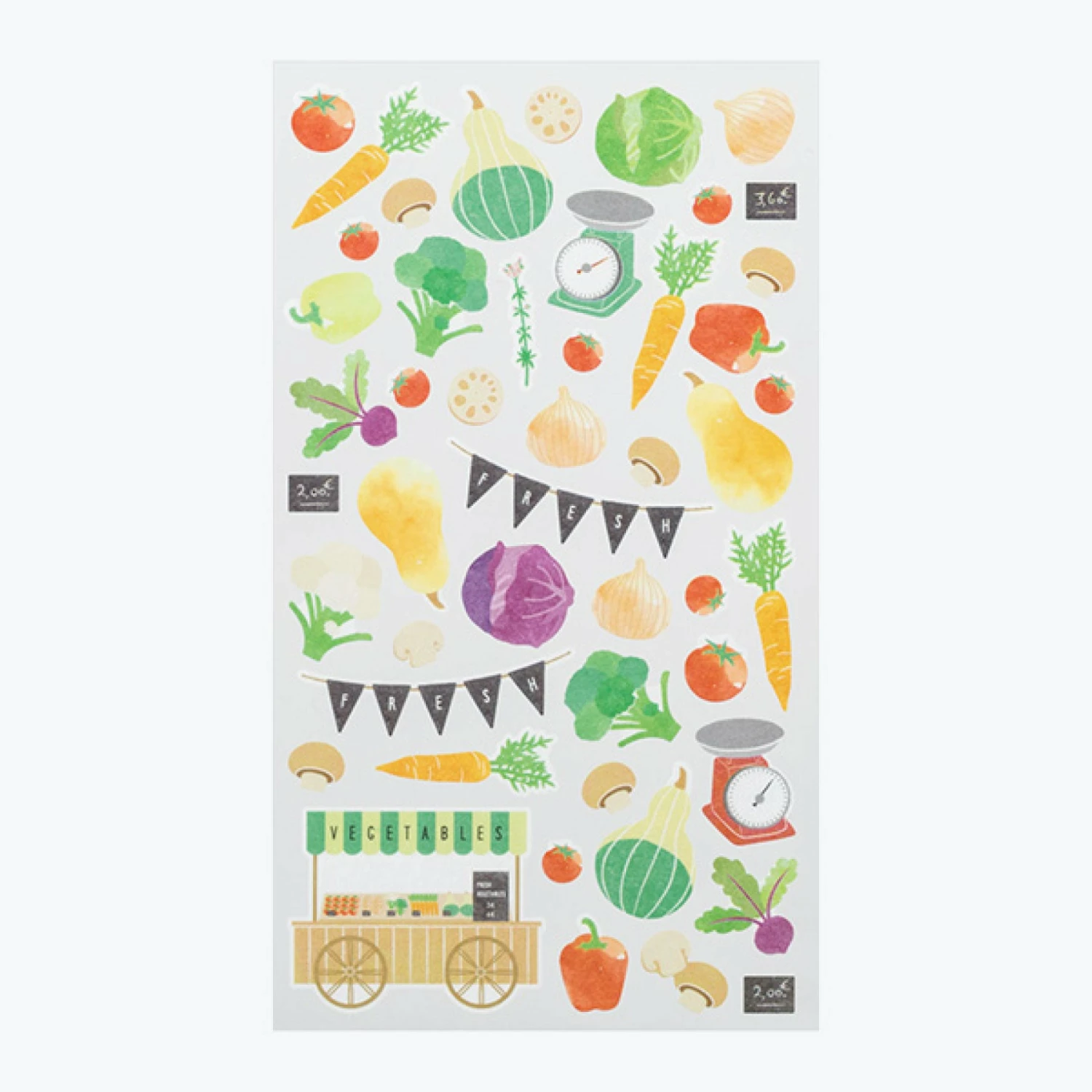 Cheapest 🛒 Midori JP Midori - Sticker Seal - Sticker Marché - Vegetables Planner Stickers 💯 4 Midori JP Midori - Sticker Seal - Sticker Marché - Vegetables Planner Stickers
