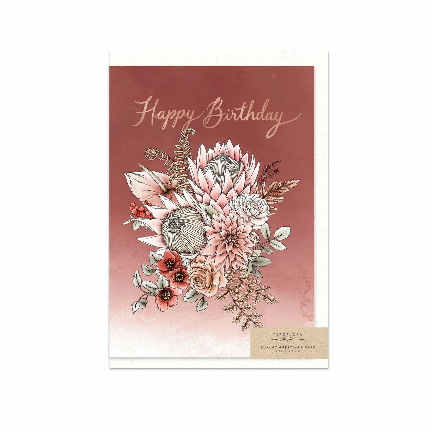 Hot Sale π Typoflora - Card - King Protea π Birthday π 3 Typoflora - Card - King Protea Birthday