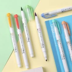 Journaling Pens Zebra - Brush Pen - Mildliner Double Sided - Warm Set